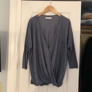 Abercrombie Purple Wrapped V-neck Top size L